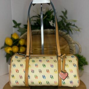 Dooney & Bourke Y2K Vintage Rainbow Monogram Barrel Handbag EUC